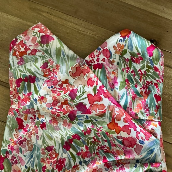 ASOS DESIGN Floral Strapless Ruffle Wrap Midi Dress Women 4 - Picture 6 of 11